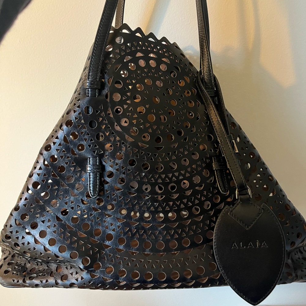Alaia Leather Perforated Tote Bag